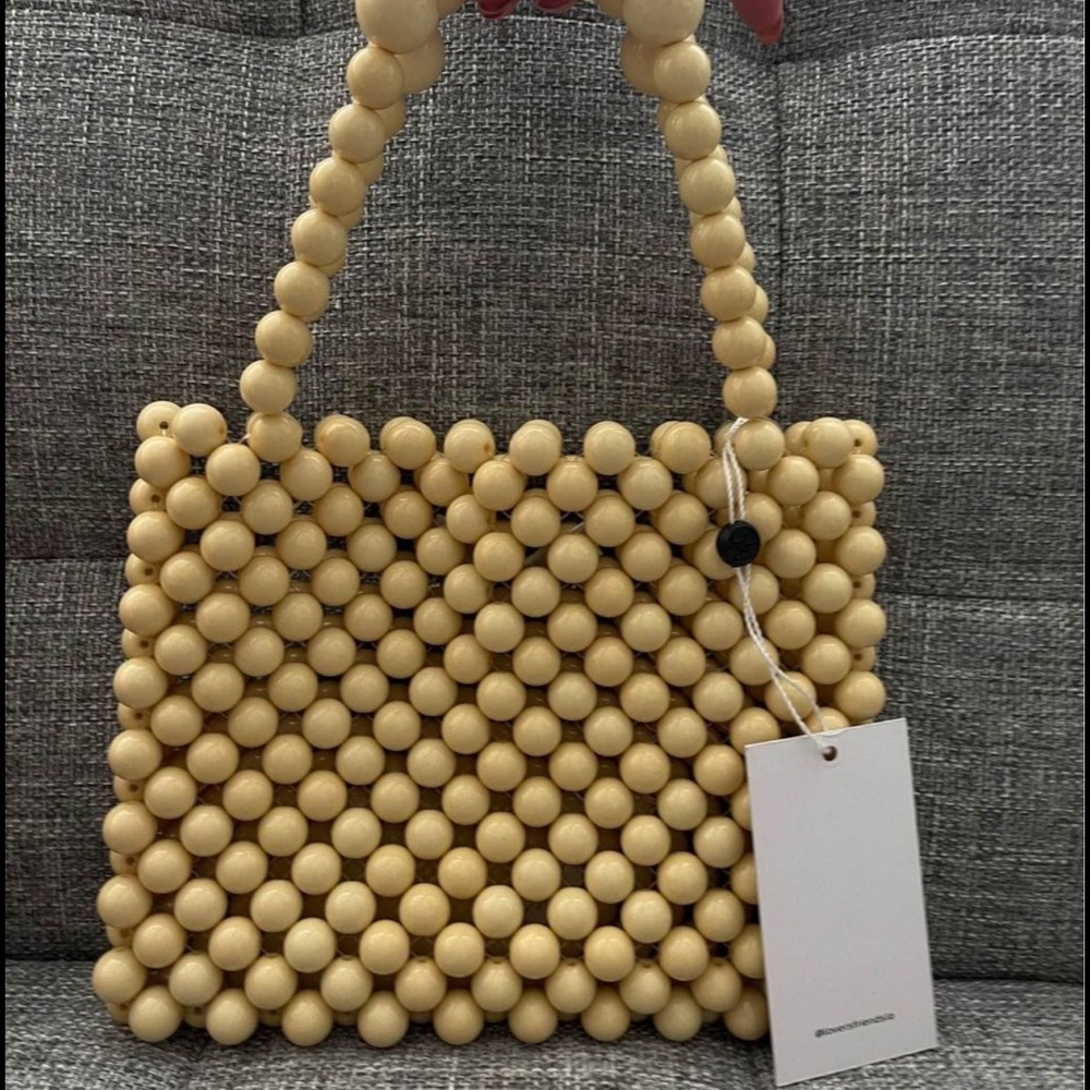 Carrie Beaded Purse in Cream